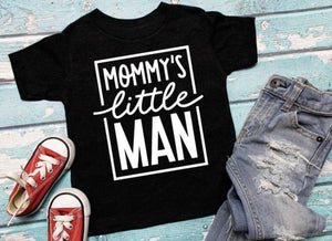 Toddler Boys T-Shirt With White Font-Mommy's Little Man